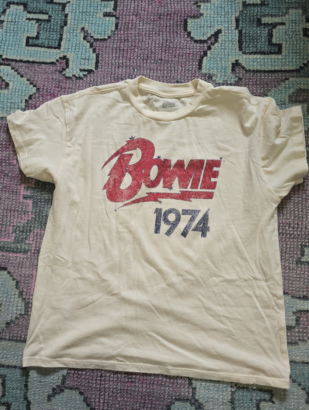 Kids Cream 'Bowie' Graphic Tee SZ 14/16
